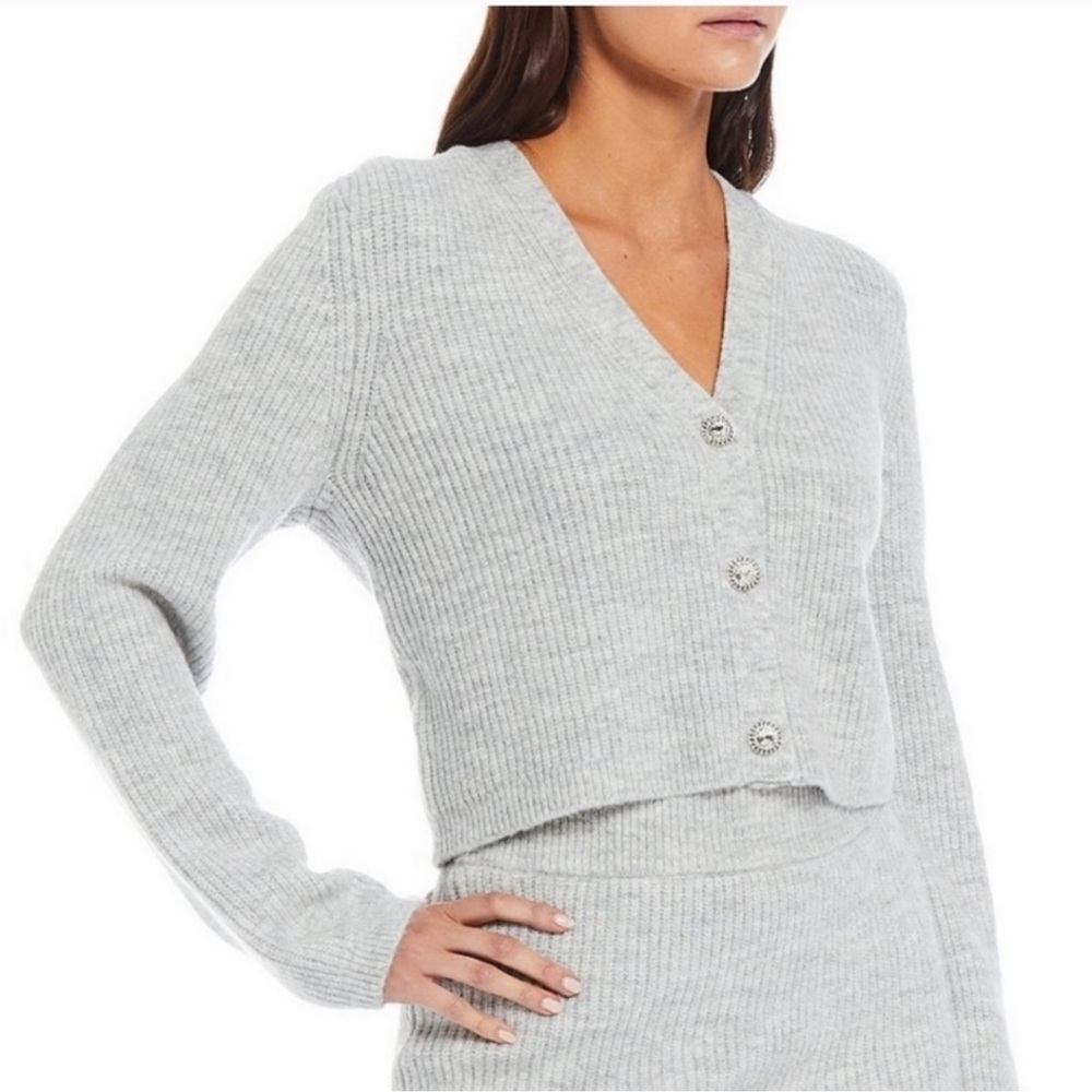 Gianni Bini Rhinestone Button Cardigan Sweater Women Medium